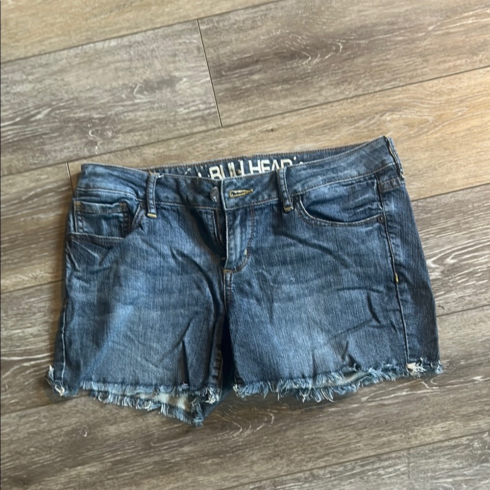 Bullhead Blue Jean Shorts Distressed Cut-Off Style